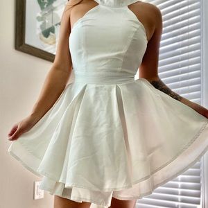 White halter dress